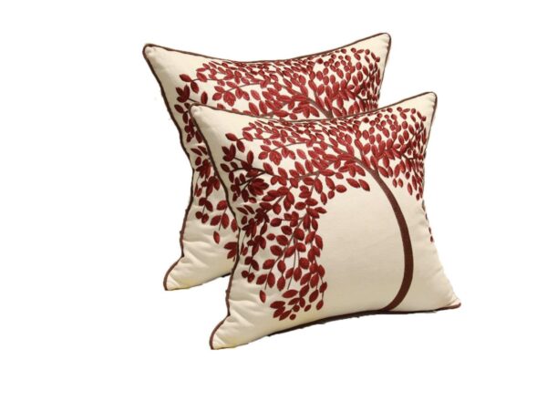 Red Embroidered Cushion Cover